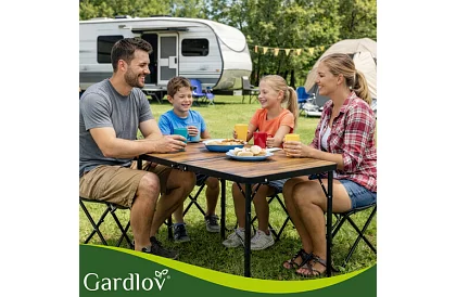 Skládací kempingový stůl 120 × 60 cm + 4 židle