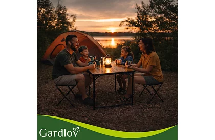 Skládací kempingový stůl 120 × 60 cm + 4 židle