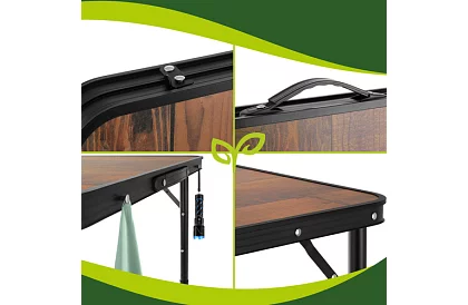 Skládací kempingový stůl 120 × 60 cm + 4 židle