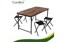 Skládací kempingový stůl 120 × 60 cm + 4 židle