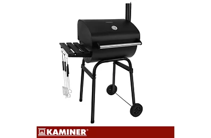 Zahradní gril s teploměrem na dřevěné uhlí + příslušenství