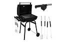 Zahradní gril s teploměrem na dřevěné uhlí + příslušenství