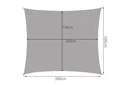 Stínící sluneční plachta 3 × 2 m – Šedá