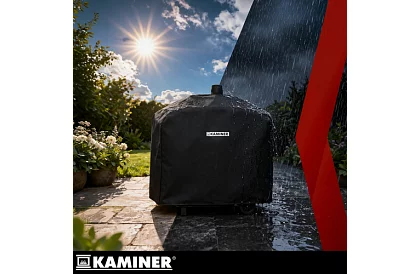 Zahradní gril s litinovým roštem, krytem - na dřevěné uhlí