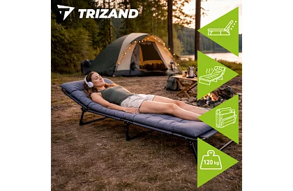 Skládací zahradní lehátko 192 × 68 × 28 cm – Šedé