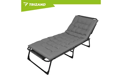 Skládací zahradní lehátko 192 × 68 × 28 cm – Šedé