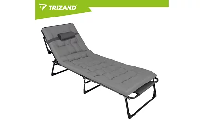 Skládací zahradní lehátko 192 × 68 × 28 cm – Šedé