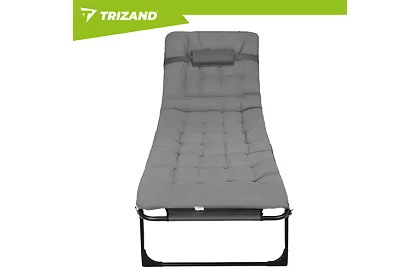 Skládací zahradní lehátko 192 × 68 × 28 cm – Šedé