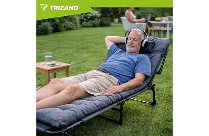 Skládací zahradní lehátko 192 × 68 × 28 cm – Šedé