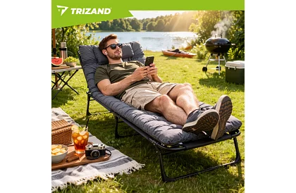 Skládací zahradní lehátko 192 × 68 × 28 cm – Šedé