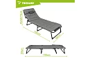 Skládací zahradní lehátko 192 × 68 × 28 cm – Šedé