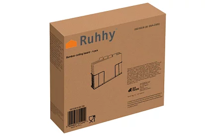 Sada 4 bambusových krájecích a servírovacích prkének + stojan