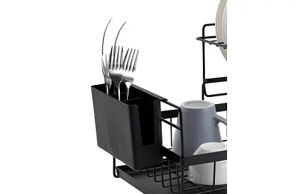 Odkapávač na nádobí – dvouúrovňový, černý