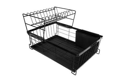 Odkapávač na nádobí – dvouúrovňový, černý