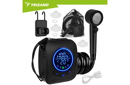 Kempingová sprcha s LCD a pumpou 8000 mAh – dobíjecí