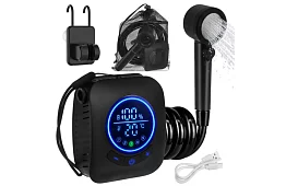 Kempingová sprcha s LCD a pumpou 8000 mAh – dobíjecí