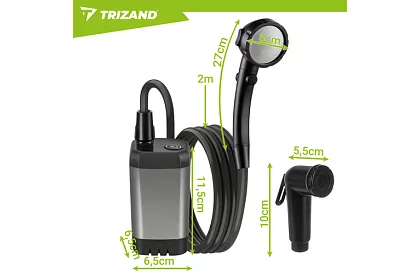 Kempingová sprcha s LCD a pumpou 6000 mAh – dobíjecí