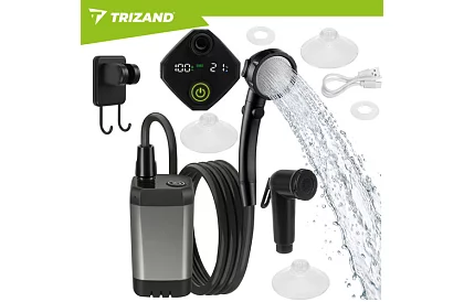 Kempingová sprcha s LCD a pumpou 6000 mAh – dobíjecí