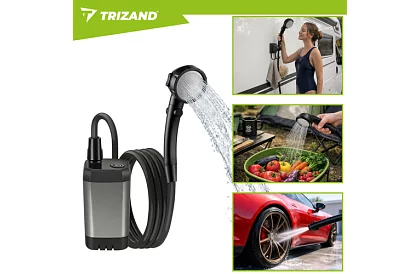 Kempingová sprcha s LCD a pumpou 6000 mAh – dobíjecí