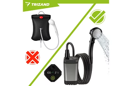 Kempingová sprcha s LCD a pumpou 6000 mAh – dobíjecí