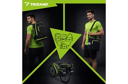 Brašna na kolo, batoh 3v1 – na nosič kola - 65 l