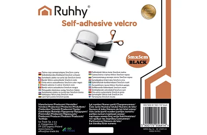 Samolepící suchý zip 5 x 500 cm – černý