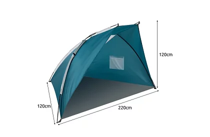 Plážový stan modrošedý 220 × 120 × 120 cm