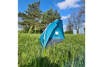 Plážový stan modrošedý 220 × 120 × 120 cm