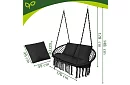 Zahradní dvoumístná černá houpačka Stork's Nest + polštáře