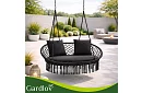 Zahradní dvoumístná černá houpačka Stork's Nest + polštáře