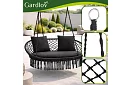 Zahradní dvoumístná černá houpačka Stork's Nest + polštáře