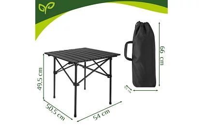 Skládací černý zahradní stůl – stůl na balkon, terasu