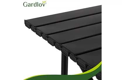 Skládací černý zahradní stůl – stůl na balkon, terasu