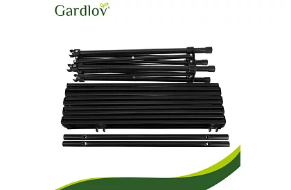 Skládací černý zahradní stůl – stůl na balkon, terasu