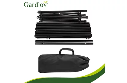 Skládací černý zahradní stůl – stůl na balkon, terasu