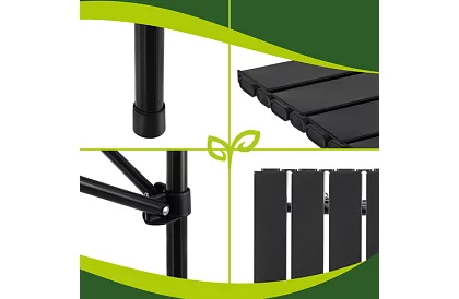 Skládací černý zahradní stůl – stůl na balkon, terasu