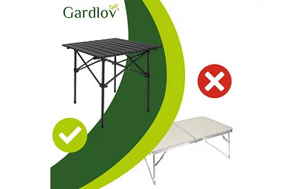 Skládací černý zahradní stůl – stůl na balkon, terasu