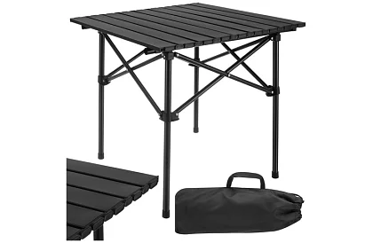 Skládací černý zahradní stůl – stůl na balkon, terasu