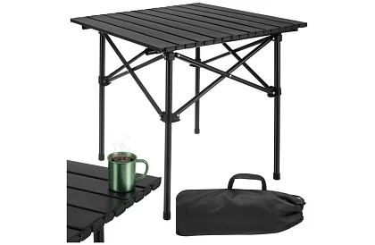Skládací černý zahradní stůl – stůl na balkon, terasu