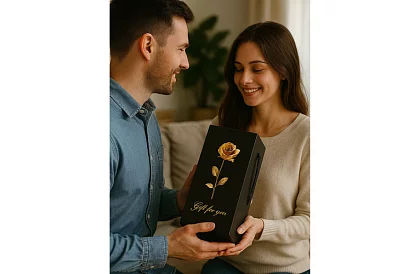 Věčná růže ve skle s LED osvětlením