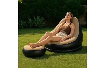 Nafukovací křeslo s podnožkou - nosnost 120 kg