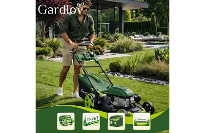 Benzínová sekačka DriveX PRO s pojezdem 196 cm³, 3,4 kW, 51 cm, 60 l koš