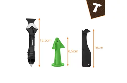 Sada špachtlí, stěrek pro nanášení a odstraňování spárovacích hmot