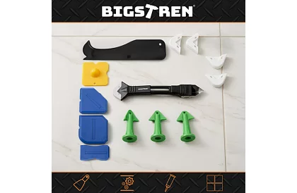 Sada špachtlí, stěrek pro nanášení a odstraňování spárovacích hmot