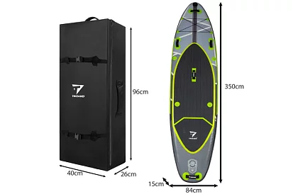 Paddleboard 350 cm - prkno s pádlem, sedákem, pumpou a sadou příslušenství