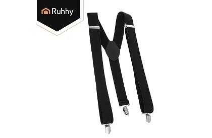 Pánské elastické kšandy – černé šle široké 3,5 cm