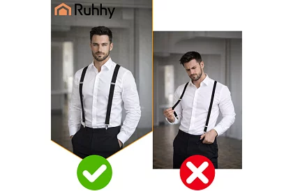 Pánské elastické kšandy – černé šle široké 3,5 cm