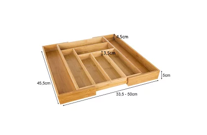 Bambusový organizér do šuplíků – nastavitelný příborník