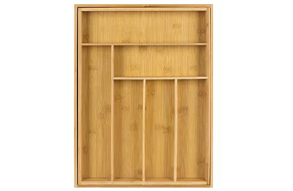 Bambusový organizér do šuplíků – nastavitelný příborník