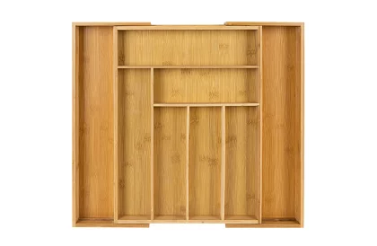 Bambusový organizér do šuplíků – nastavitelný příborník